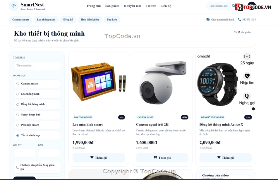 website,web sản phẩm,web bán sản phẩm